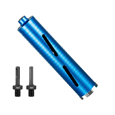 SALI demantskjarnabor 2" í þvermál kjarnabor, 9,5"/215mm bordýpt Steinsteypukjarnabor, 5/8-11"þráður kjarnabiti Turbo Laser-soðið hlutar fyrir herta steypu með járnstöng, múrsteinn, blokk, múrverk , Steinn